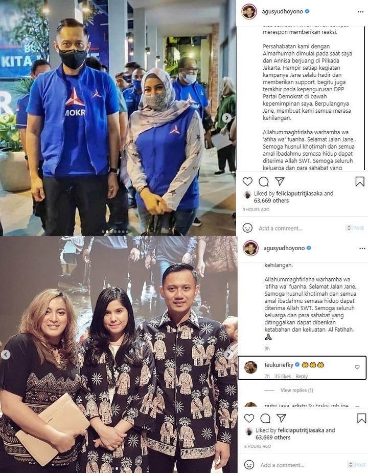 Duka CIta AHY Untuk Jane Shalimar