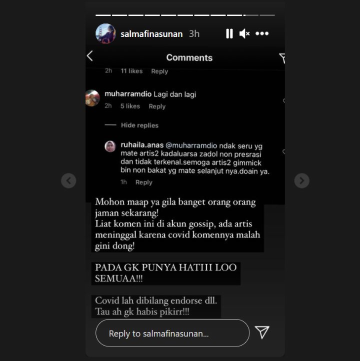 Salmafina Sunan Ngamuk Pasca Baca Komentar di Akun Gosip