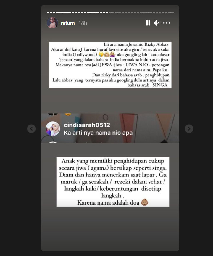 Ratu Rizky Nabila Ungkap Makna Mendalam Nama Anak