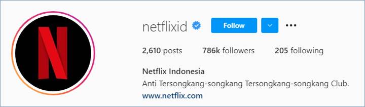 Bio Instagram Netflix Indonesia