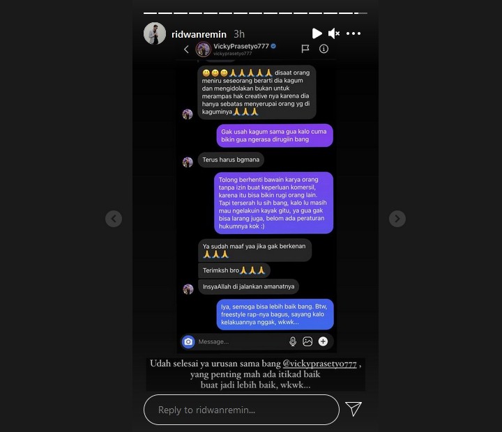 Ngaku Kagum, Vicky Prasetyo Akhirnya Minta Maaf Usai Disentil Ridwan Remin Soal Comot Materi Lawak