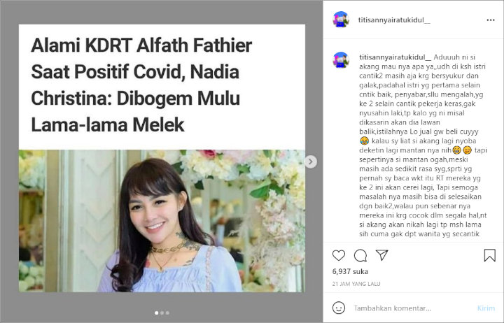 Nadia Christina Alami KDRT, Peramal Titisan Nyai Ratu Kidul Sebut Alfath Fathier Bakal Nikah Lagi