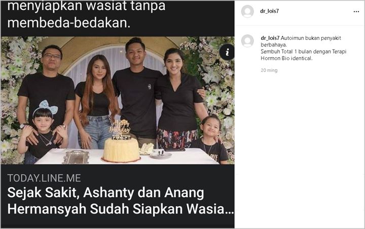 Tak Cuma Senggol Raffi Ahmad, Dokter Lois Diduga Pernah Bahas Soal Autoimun yang Diderita Ashanty