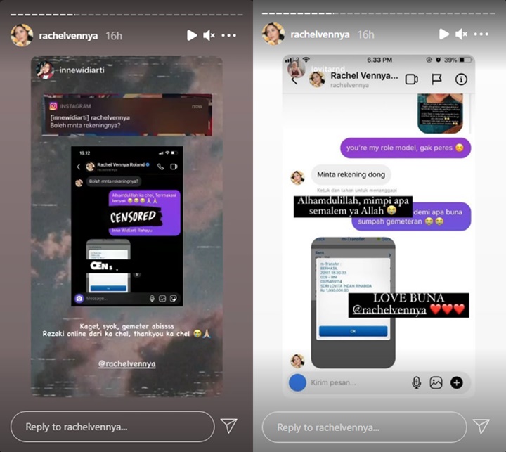 Rachel Vennya Bagi-bagi Duit Buat Netizen Usai Dipuji, Ada yang Syok Sampai Nangis Kejer
