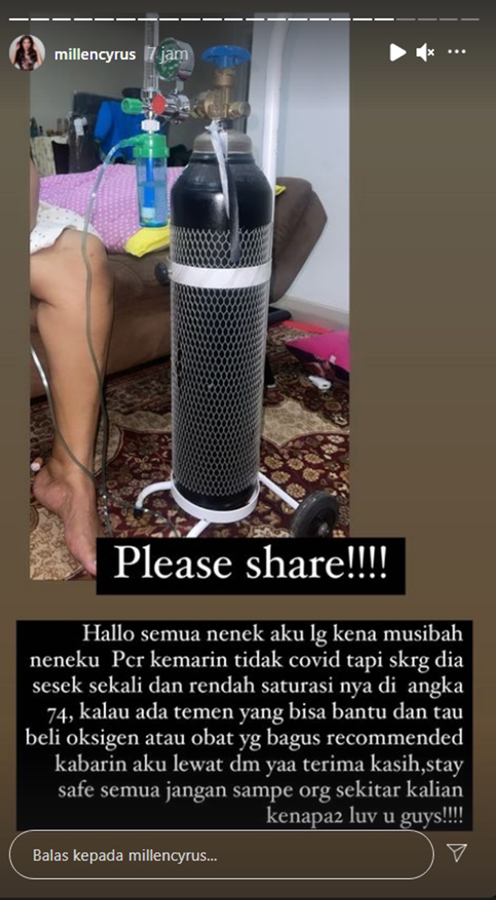 Millendaru Umumkan Sedang Butuh Tabung Oksigen Untuk Bantu Sang Nenek