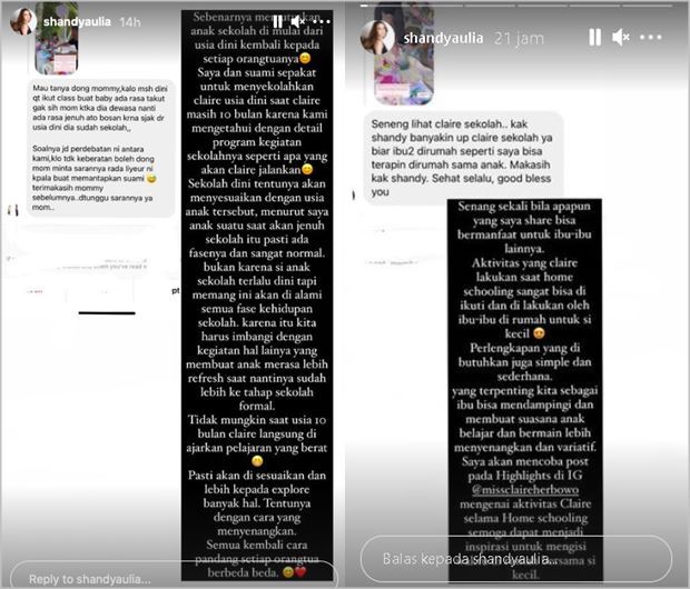 Anak Mulai Sekolah Usia Dini Dikhawatirkan Picu Rasa Bosan, Begini Tanggapan Shandy Aulia