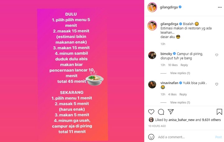 Heboh Aturan Dine In, Gilang Dirga Buat Simulasi Hanya 11 Menit