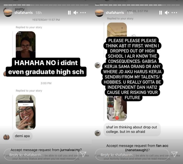 Shafa Harris Ungkap Alasan Gak Lulus SMA, Reaksi Saaf Fans Ingin Berhenti Kuliah Tak Terduga