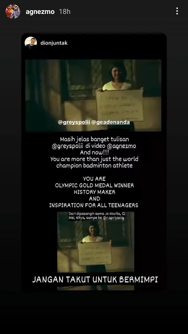 Jadi Sorotan, Tulisan Greysia Polii Saat Muncul di MV Agnez Mo Kini Jadi Nyata Disebut Inspirasi