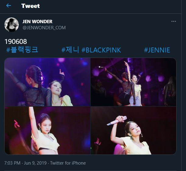 Masternim Jennie BLACKPINK membagikan potret yang ia ambil