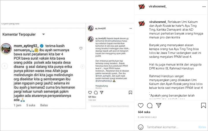 Pembelaan Umi Kalsum Ibunda Ayu Ting Ting Soal Aksi Labrak Rumah Haters di Masa PPKM Tuai Kritikan