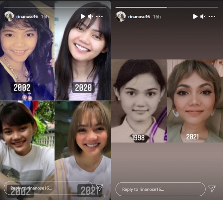 Rina Nose Bagikan Sederet Foto Transformasi Dirinya, Masa SMA Disebut Paling Original