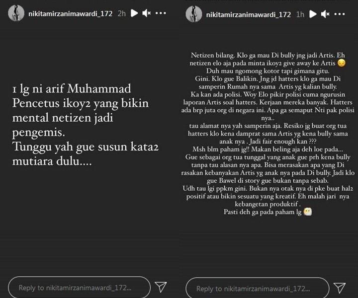 Lagi, Nikita Mirzani Sindir Menohok Arief Muhammad dan Netizen Soal Tren \'Ikoy-Ikoyan\'
