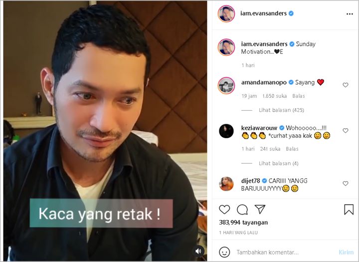 Evan Sanders Beri Motivasi Soal Hubungan yang Rusak, Celetukan Amanda Manopo Tuai Tanda Tanya Fans