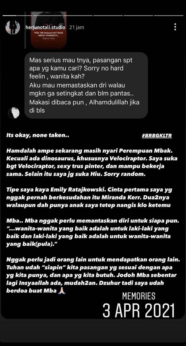 Betah Jomblo, Herjunot Ali Ungkap Tipe Idaman Hingga Sosok Cinta Pertama yang Masih Bikin Nangis