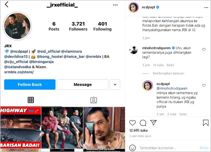 Akun Instagram Jerinx SID Hilang Lagi, Nora Alexandra Peringatkan Tegas Soal Ini