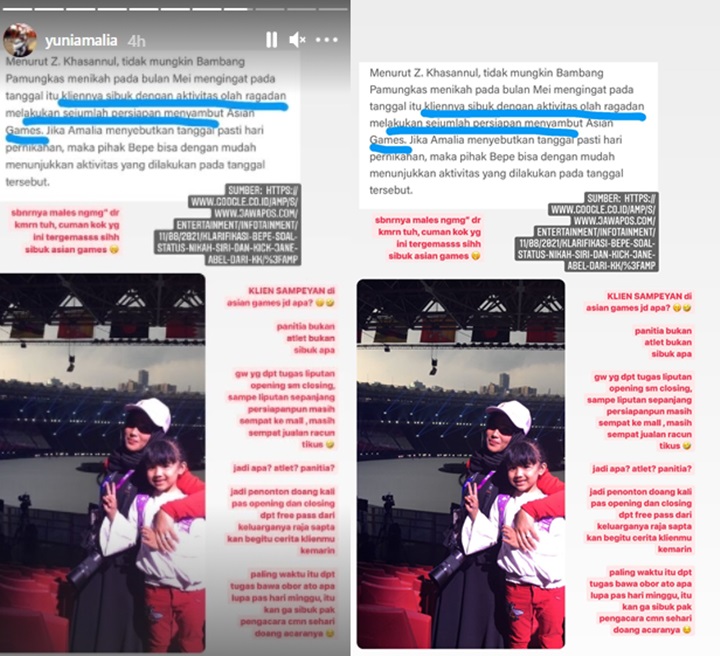 Pernikahan Dibantah, Amalia Fujiawati Sindir Bambang Pamungkas Tak Punya Peran di Asian Games 2018