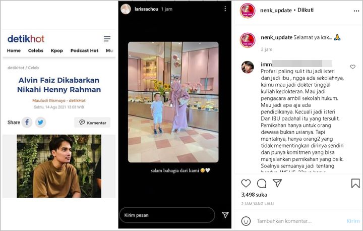 Heboh Isu Alvin Faiz Menikah Lagi, Foto Larissa Chou Disorot: Salam Bahagia Dari Kami