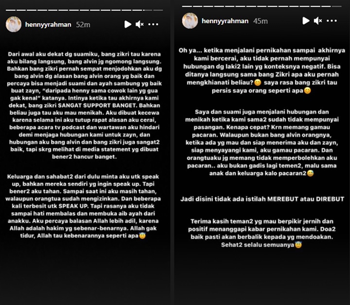 Henny Rahman Tegaskan Tak Selingkuh dengan Alvin Faiz, Alasan Cepat-cepat Nikah Terkuak