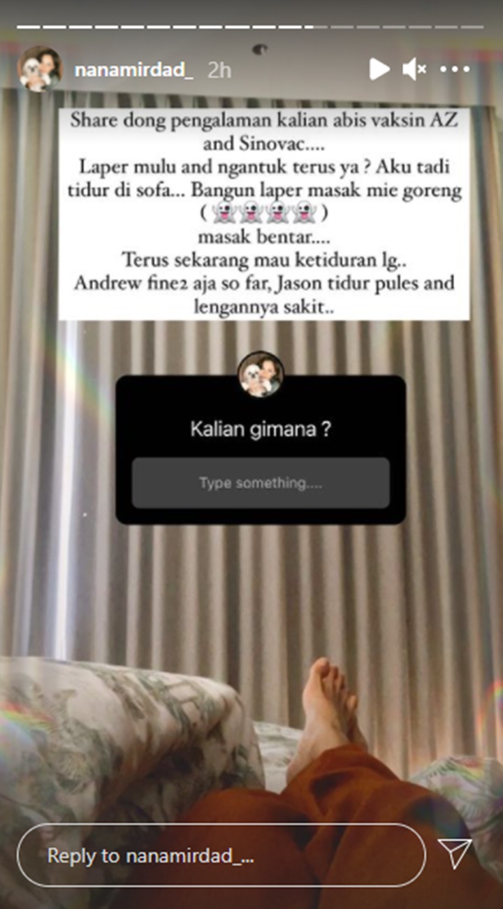 Nana Mirdad dan Keluarga Rasakan Efek Berbeda Usai Divaksin, Sang Putra Kesakitan?