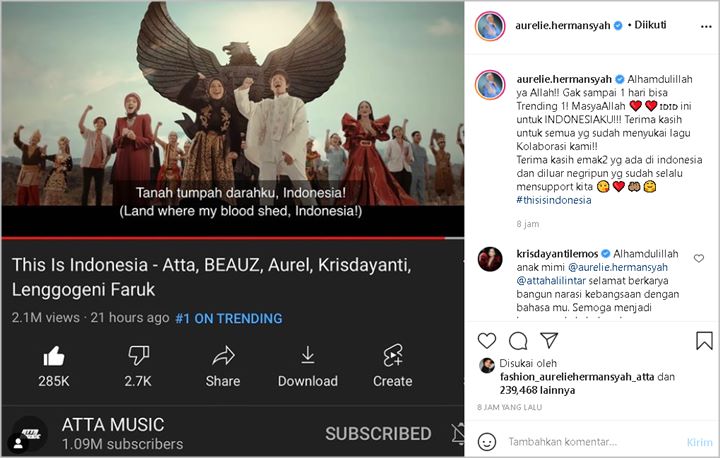 Pesan KD ke Atta-Aurel Curi Perhatian Usai Lagu \'This Is Indonesia\' Trending 1 Kurang dari 24 Jam