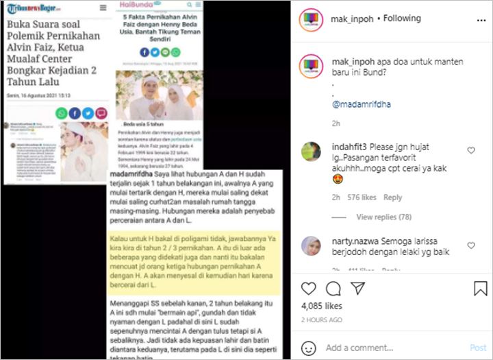 Baru Saja Nikahi Henny Rahman, Peramal Ini Sebut Alvin Faiz Sudah Bermain Api Sejak 2 Tahun Lalu?