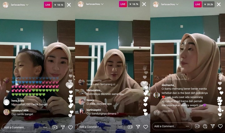 Larissa Chou BUka Tanya Jawab Via Instagram Live