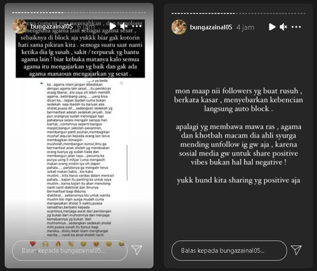 Bunga Zainal Naik Pitam Auto Block Followers yang Rusuh: Media Sosial Gue untuk Share Positive Vibes