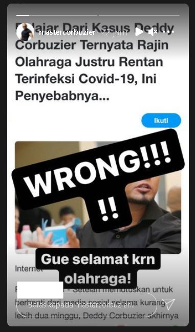 Deddy Corbuzier Bantah Tegas Terpapar Covid-19 Karena Rajin Olahraga, Sebut Sebaliknya