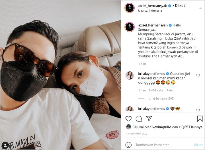 Azriel Hermansyah Pajang Foto Bareng Pacar Cantik, Pertanyaan Krisdayanti Ramai Diserbu
