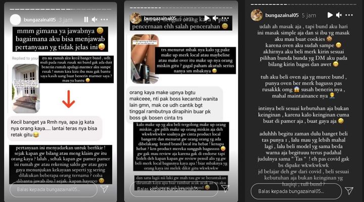 Rumah Disebut Kecil Hingga Teras Dicibir Retak, Bunga Zainal Bingung Jawab Balik Tanya Begini