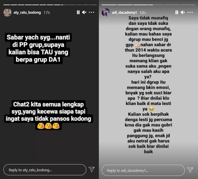 Adi DA Muncul Sindir Lesti Kejora Tak Bakal Beri Panggung untuk Teman di Grup