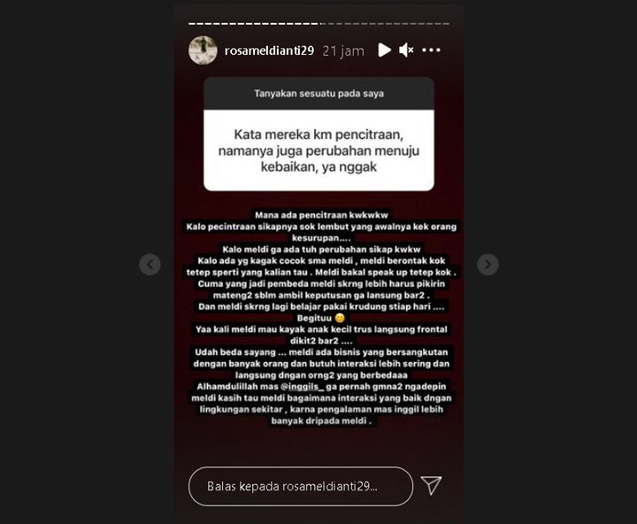 Dituding Cuma Pencitraan, Rosa Meldianti Bahas Perbedaan dan Persamaan Usai Pakai Hijab