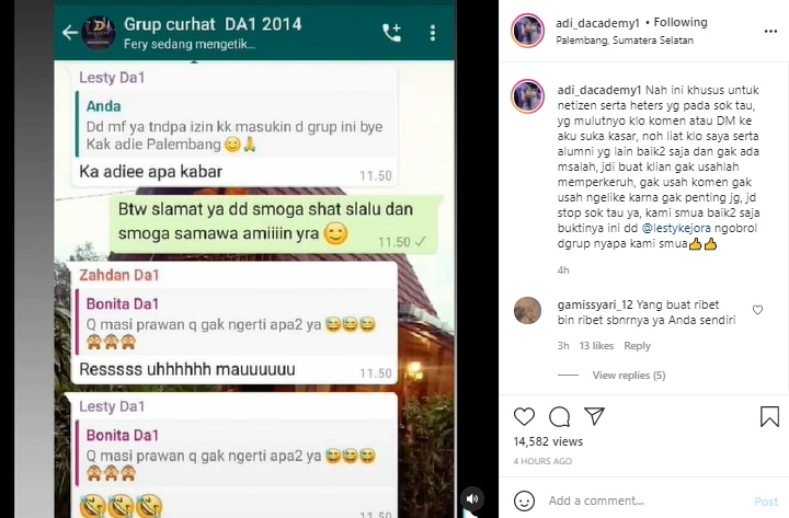 Adi DA Pamer Bukti Hubungan Baik dengan Lesti Kejora
