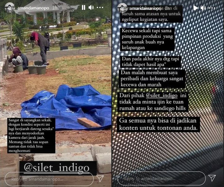 Amanda Manopo Kesal Momen Ziarah ke Makam Ibu Diliput Media, Sindir Tak Sopan