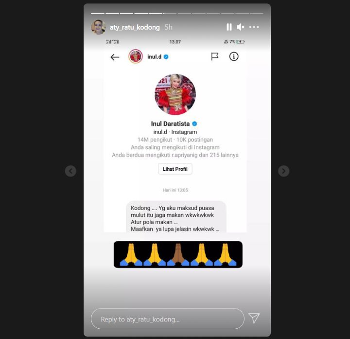Minta Aty Kodong \'Puasa Mulut\', Inul Daratista Sampaikan Permintaan Maaf