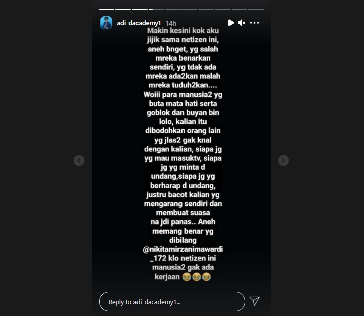 Dibully Netizen, Adi DA Seret Nama Nikita Mirzani