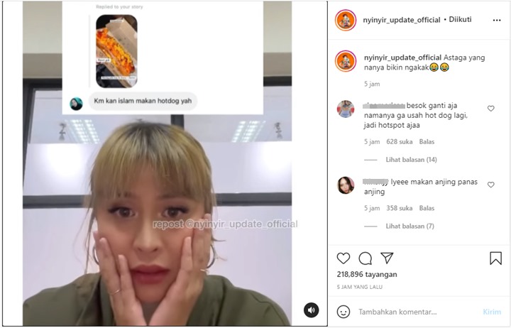 Awkarin Beri Reaksi Begini Usai Disindir Soal Agama Gara-gara Makan Hot Dog
