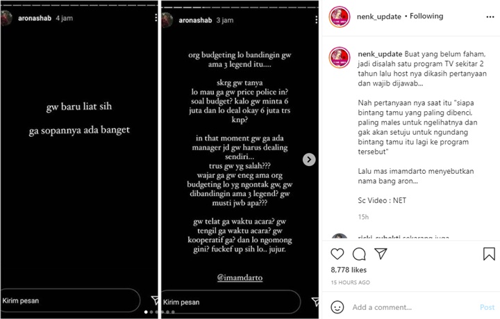Aaron Ashab Mendadak Marah dan Tak Terima dengan Ucapan Imam Darto, Tuntut Permintaan Maaf