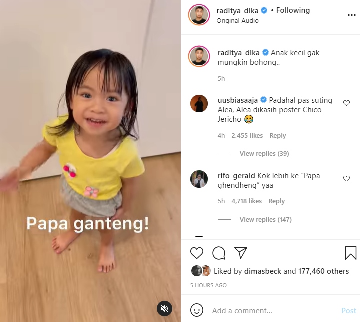 Raditya Dika Dipuji \'Ganteng\' oleh Sang Putri, Uus Curiga Hal ini