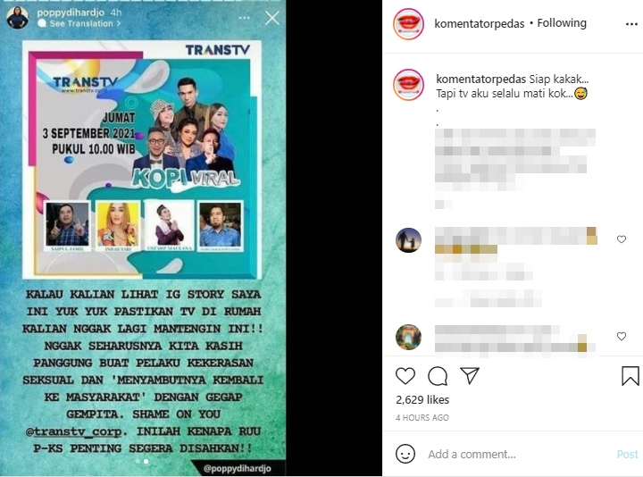\'Kopi Viral\' Trans TV Dikritik Karena Hadirkan Saiful Jamil Bareng Ustaz