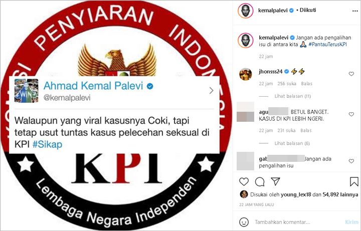 Kasus Pelecehan di Kantor KPI \'Tertutup\' Kabar Penangkapan Coki Pardede, Kemal Palevi: Pantau Terus