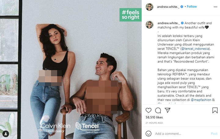 Couple Goals, Nana Mirdad dan Andrew White Tampil Hot Jadi Model Pakaian Dalam Calvin Klein