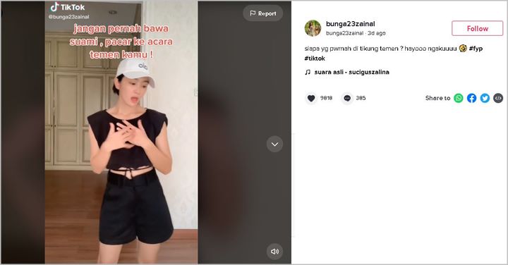 Dituding Insecure Gara-gara Bikin Konten Begini Soal Pasangan, Reaksi Bunga Zainal Undang Gelak Tawa