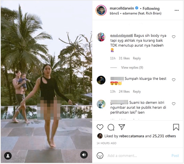 Marcell Darwin Disindir Umbar Aurat Istri yang Tampil Seksi Kenakan Swimsuit, Balas Begini