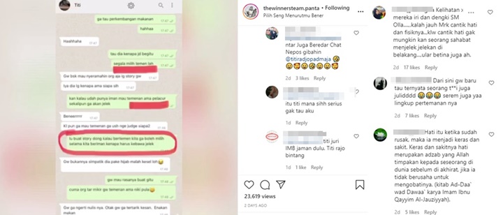 Isi Chat Fitri Salhuteru \'Ghibahin\' Olla Ramlan Kembali Viral, Nama Titi Rajo Terseret?