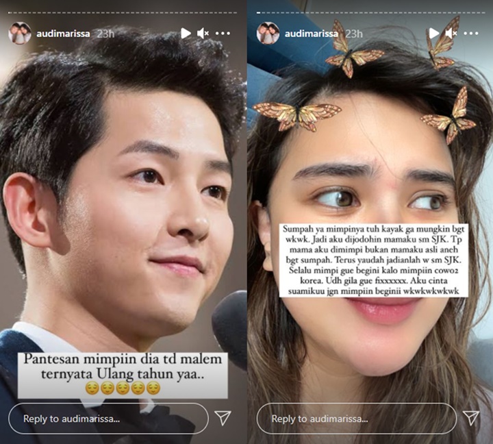 Audi Marissa Tiba-tiba Mimpi Dijodohkan dengan Song Joong Ki, Kok Gak Seneng?