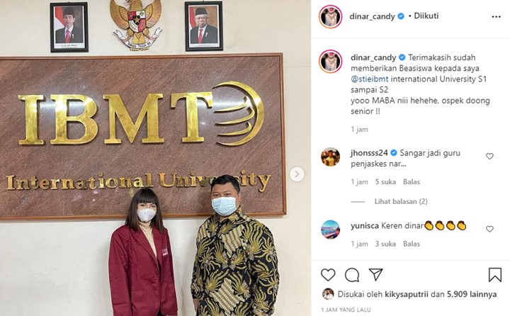 Dinar Candy Umumkan Dapat Beasiswa Sampai S2, Begini Penampilannya Saat Jadi Maba