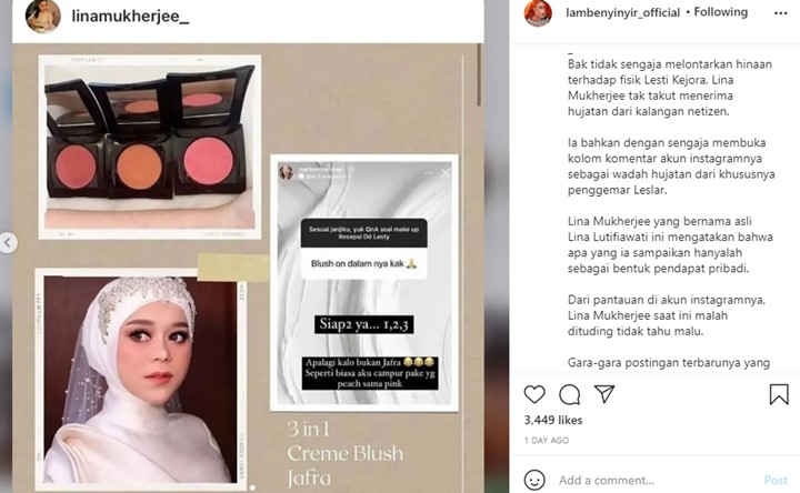 Usai Ledek Lesty, Kini Lina Mukherjee Terima Endorse dengan Pajang Wajah Sang Pedangdut
