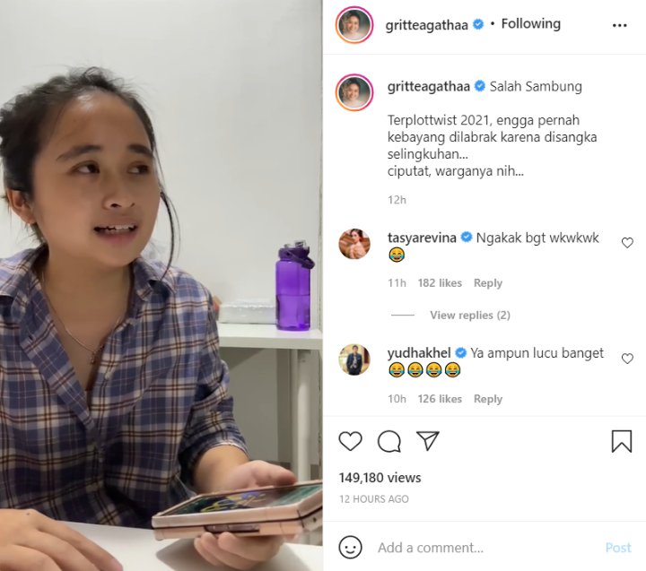 Gritte Agatha Terima Telepon \'Salah Sambung\' Dituding Jadi Selingkuhan